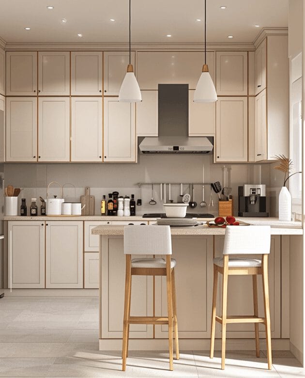 White Micro Shaker kitchen cabinets from RTA store, ideal for modern kitchen cabinet design and custom RTA cabinets.