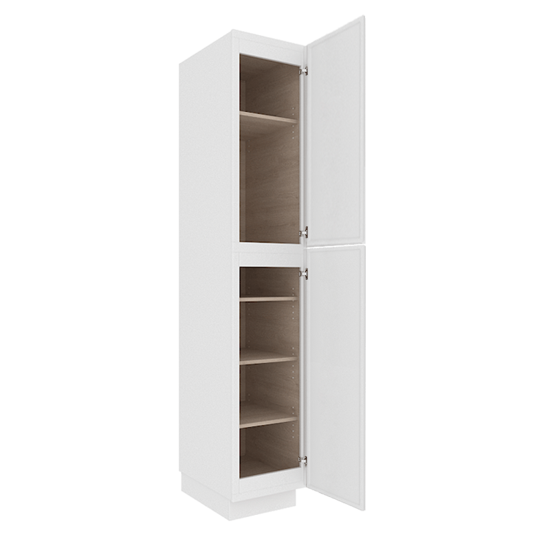 Ethereal White Micro Shaker Tall Pantry Cabinet with 2 Doors