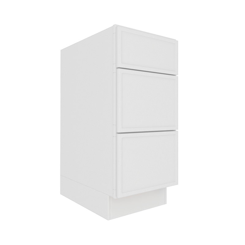 Ethereal White Micro Shaker Vanity Sink Base Cabinet with 3 Drawers