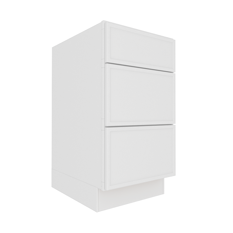 Ethereal White Micro Shaker Vanity Sink Base Cabinet with 3 Drawers