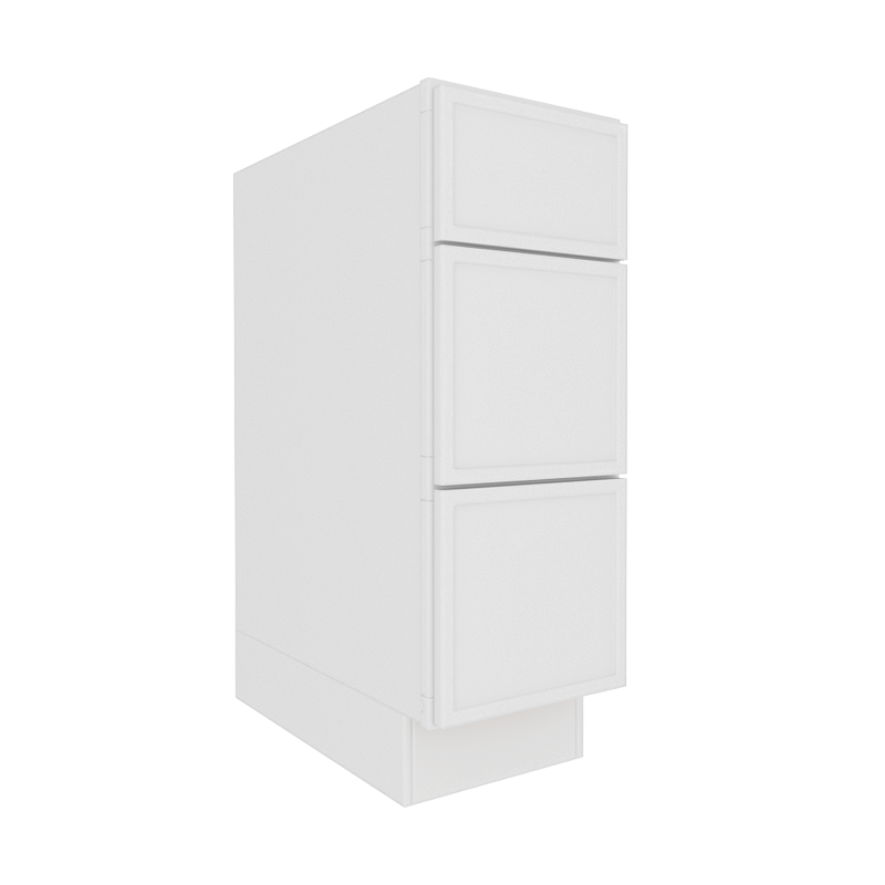 Ethereal White Micro Shaker Vanity Sink Base Cabinet with 3 Drawers