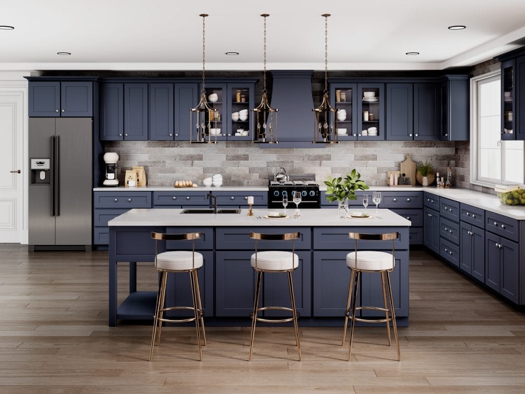 Imperial Shaker Midnight Blue Kitchen Cabinets