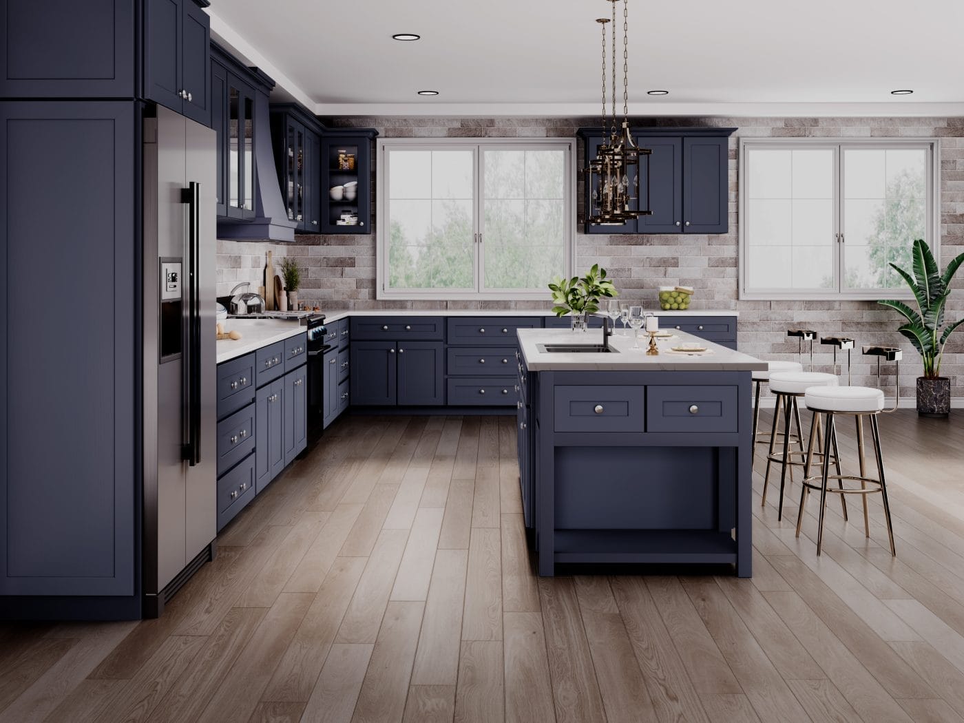 Imperial Shaker Midnight Blue Kitchen Cabinets