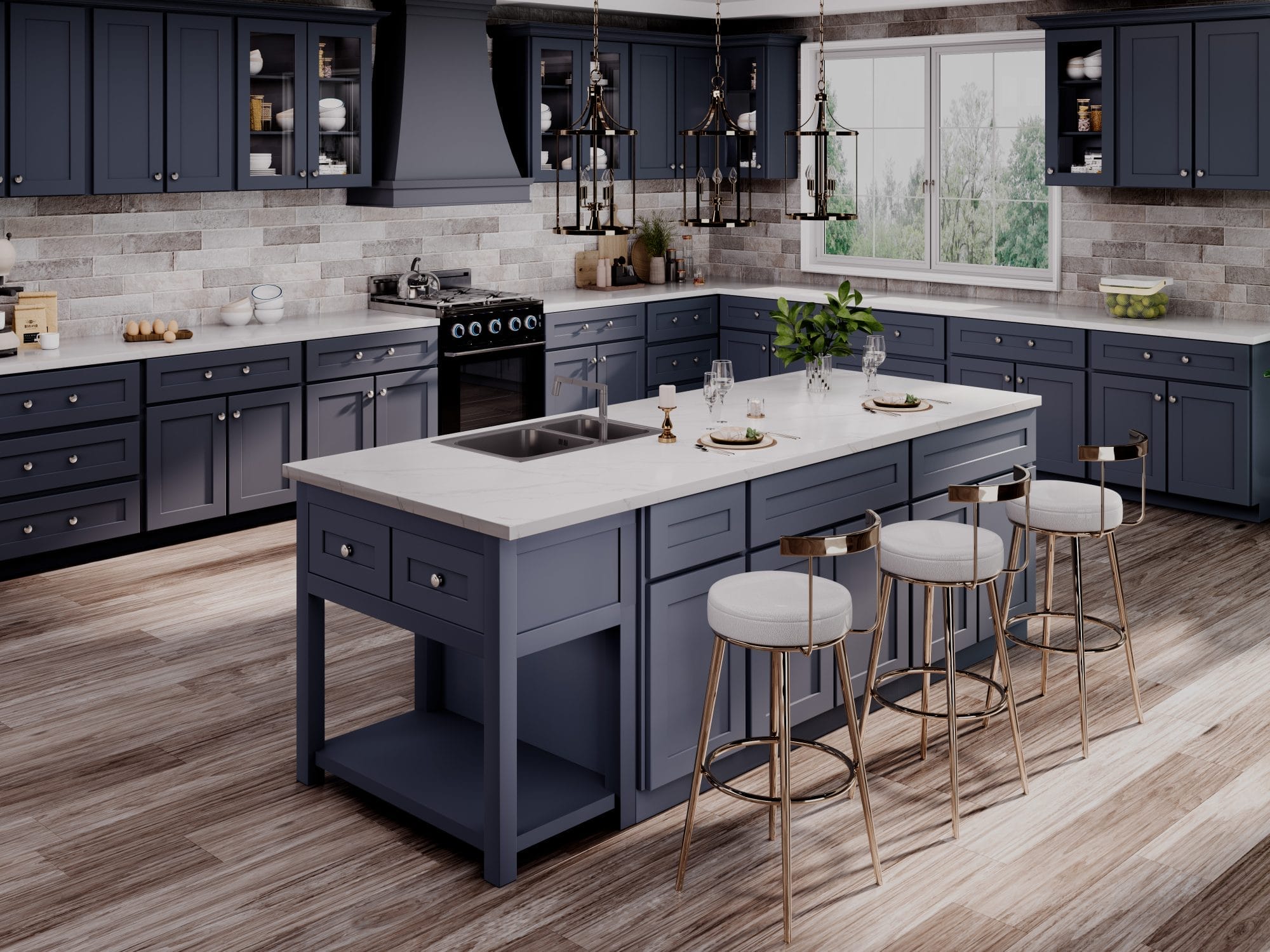 Imperial Shaker Midnight Blue Kitchen Cabinets