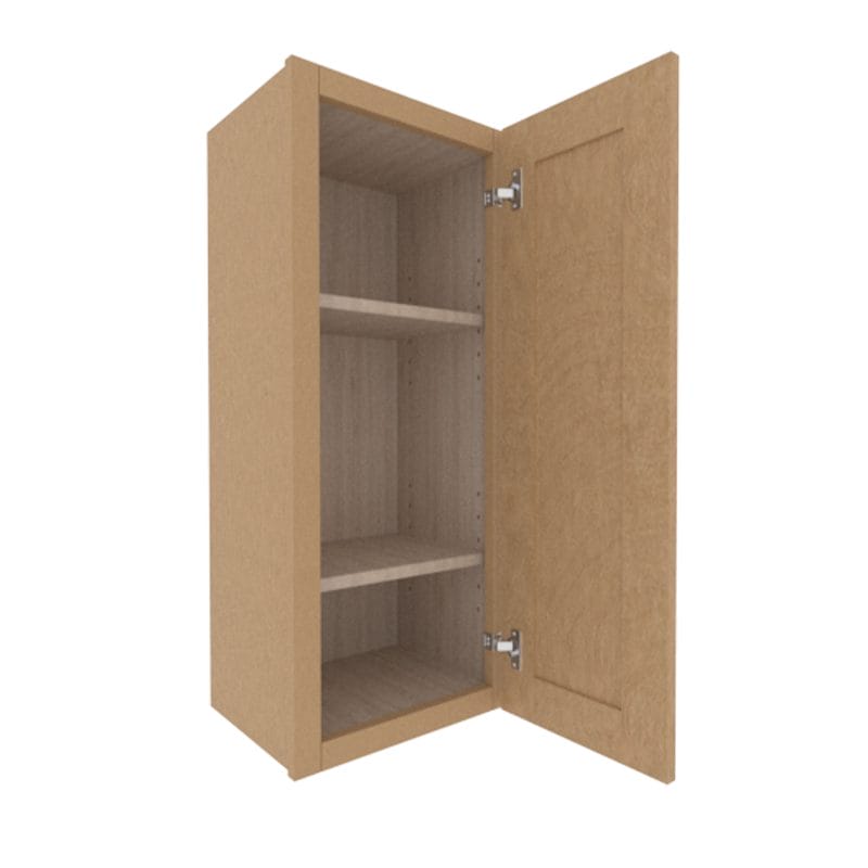 Noble Honey Wheat Shaker Wall Cabinet with 1 Door