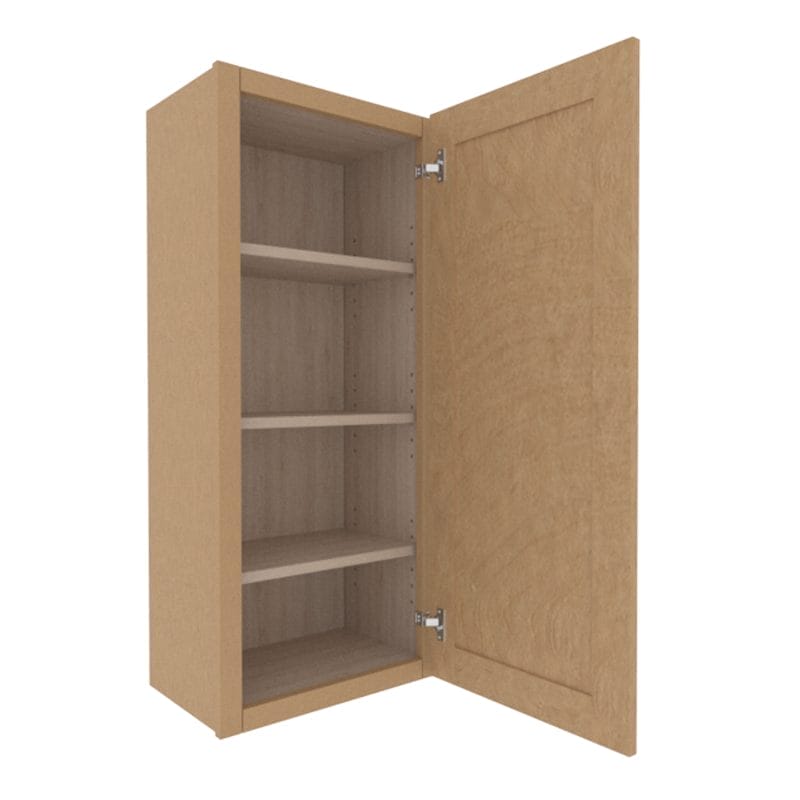 Noble Honey Wheat Shaker Wall Cabinet with 1 Door