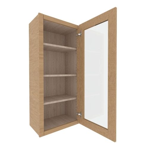 Noble Honey Wheat Shaker Wall Cabinet with 1 Glass Door