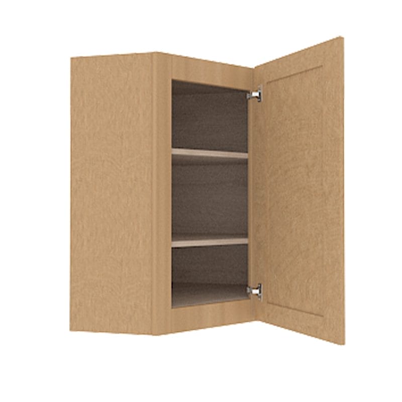 Noble Honey Wheat Shaker Wall Diagonal Corner Cabinet