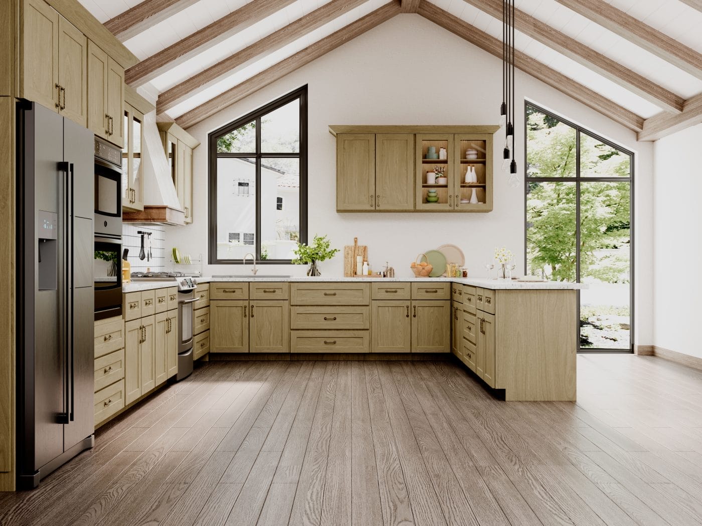 Noble Shaker Honey Wheat Kitchen Cabinets