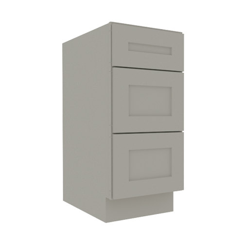 Prestigious Grey Shaker Vanity Sink Base Cabinet with 3 Drawers
