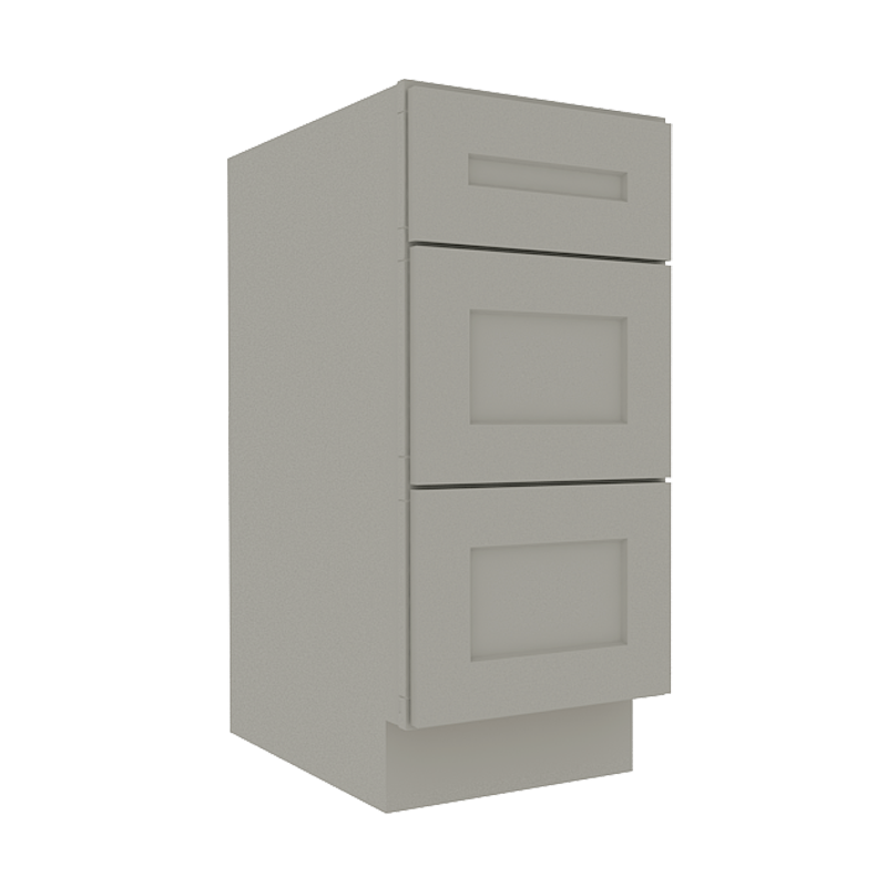 Prestigious Grey Shaker Vanity Sink Base Cabinet with 3 Drawers