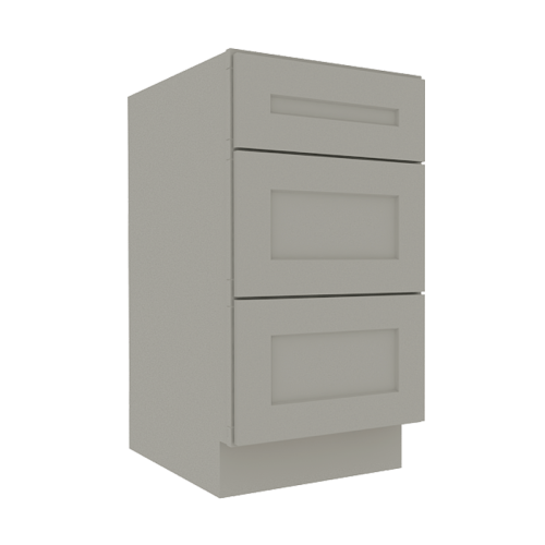 Prestigious Grey Shaker Vanity Sink Base Cabinet with 3 Drawers
