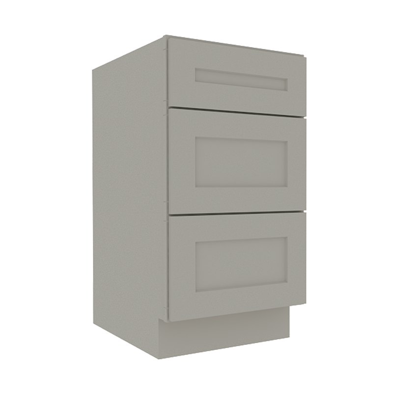 Prestigious Grey Shaker Vanity Sink Base Cabinet with 3 Drawers
