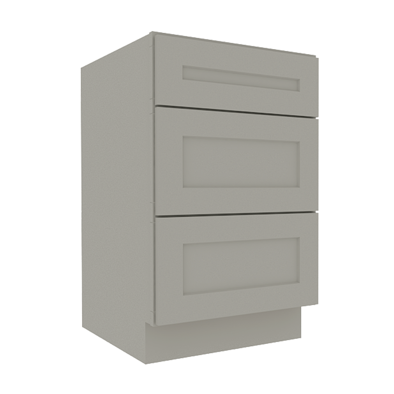 Prestigious Grey Shaker Vanity Sink Base Cabinet with 3 Drawers