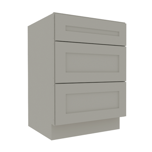 Prestigious Grey Shaker Vanity Sink Base Cabinet with 3 Drawers