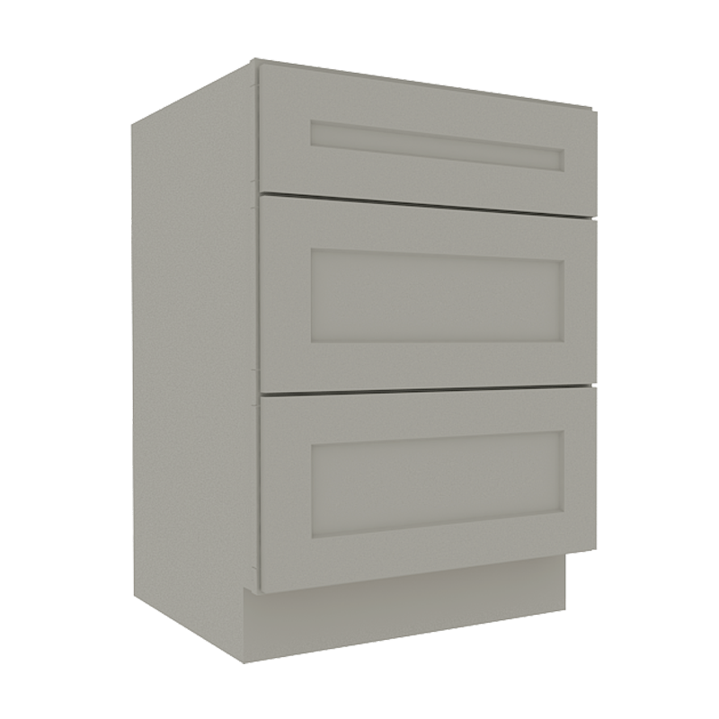 Prestigious Grey Shaker Vanity Sink Base Cabinet with 3 Drawers