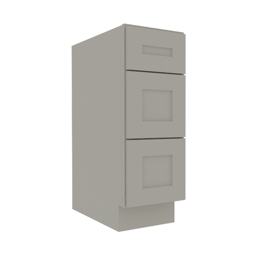 Prestigious Grey Shaker Vanity Sink Base Cabinet with 3 Drawers