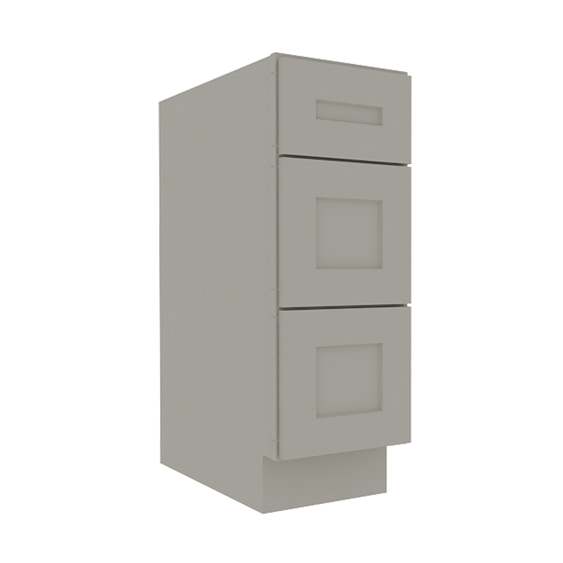 Prestigious Grey Shaker Vanity Sink Base Cabinet with 3 Drawers