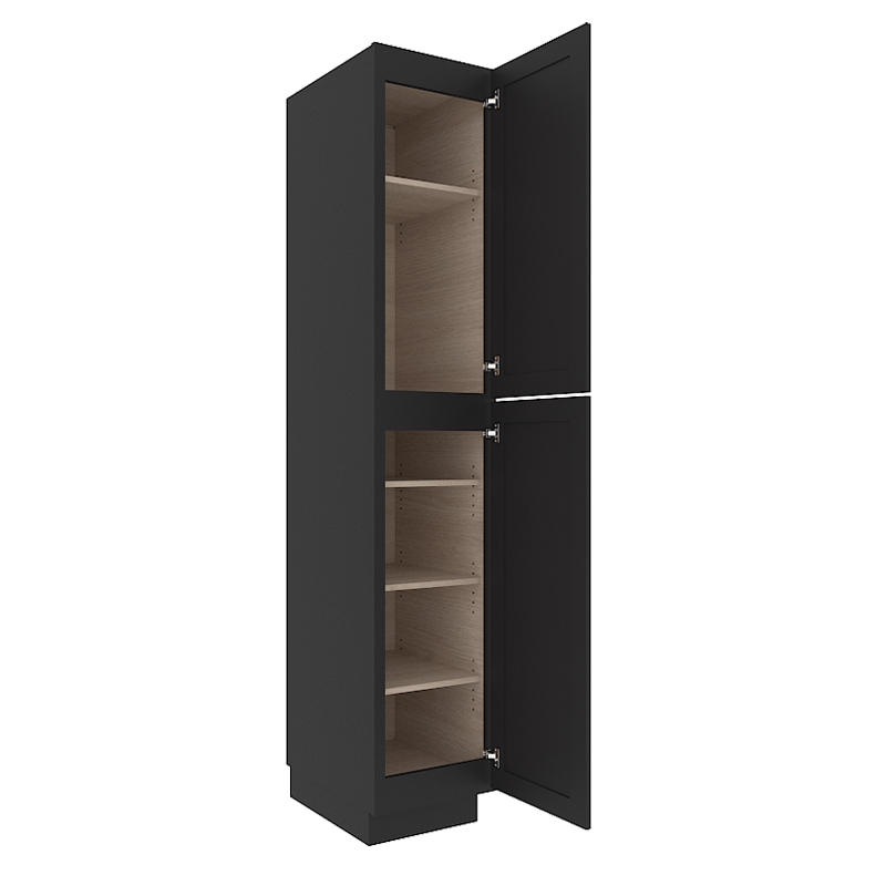 Refined Modern Slate Shaker Tall Pantry Cabinet with 2 Doors