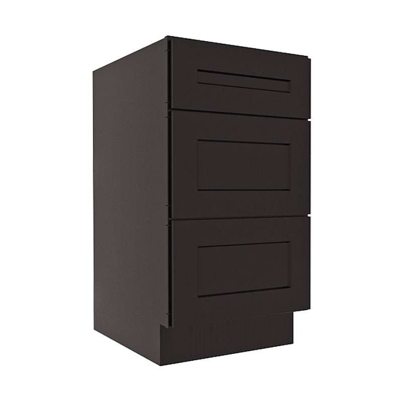 Refined Modern Slate Shaker Vanity Sink Base Cabinet with 3 Drawers