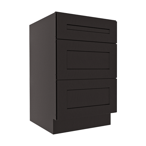 Refined Modern Slate Shaker Vanity Sink Base Cabinet with 3 Drawers