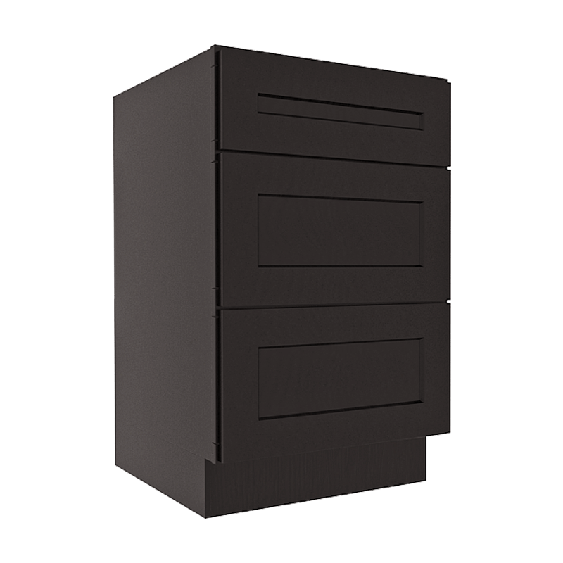 Refined Modern Slate Shaker Vanity Sink Base Cabinet with 3 Drawers