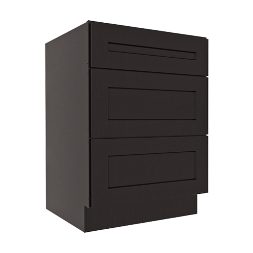 Refined Modern Slate Shaker Vanity Sink Base Cabinet with 3 Drawers