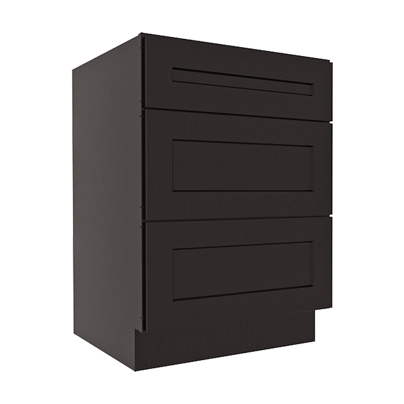 Refined Modern Slate Shaker Vanity Sink Base Cabinet with 3 Drawers