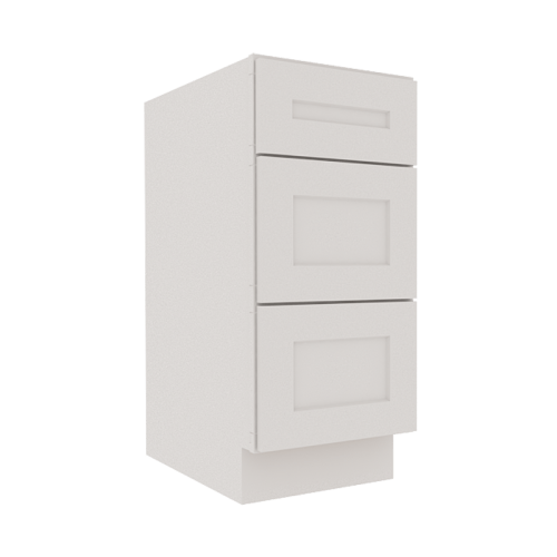 Serene Dove White Shaker Vanity Sink Base Cabinet with 3 Drawers