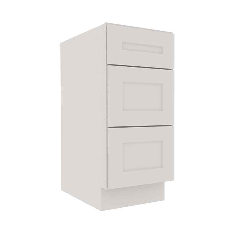 Serene Dove White Shaker Vanity Sink Base Cabinet with 3 Drawers