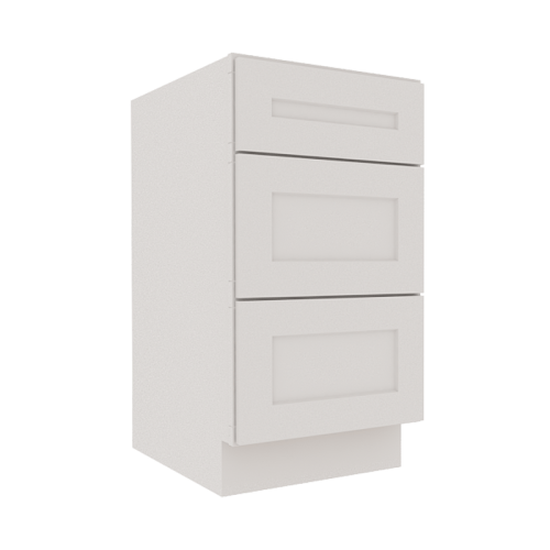 Serene Dove White Shaker Vanity Sink Base Cabinet with 3 Drawers