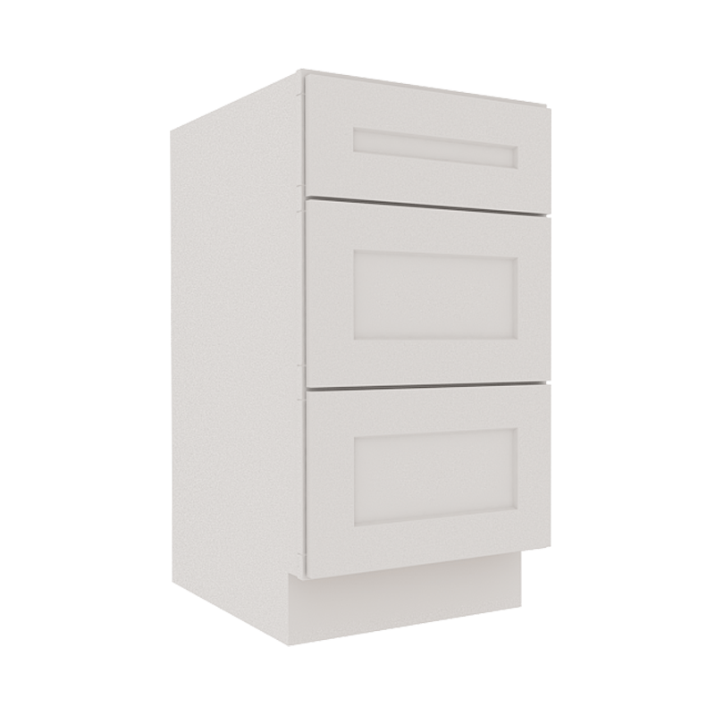 Serene Dove White Shaker Vanity Sink Base Cabinet with 3 Drawers