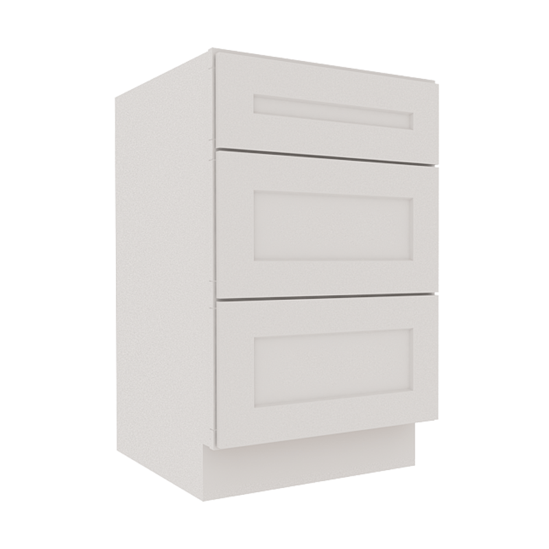 Serene Dove White Shaker Vanity Sink Base Cabinet with 3 Drawers