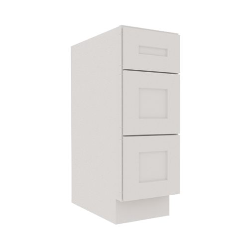 Serene Dove White Shaker Vanity Sink Base Cabinet with 3 Drawers