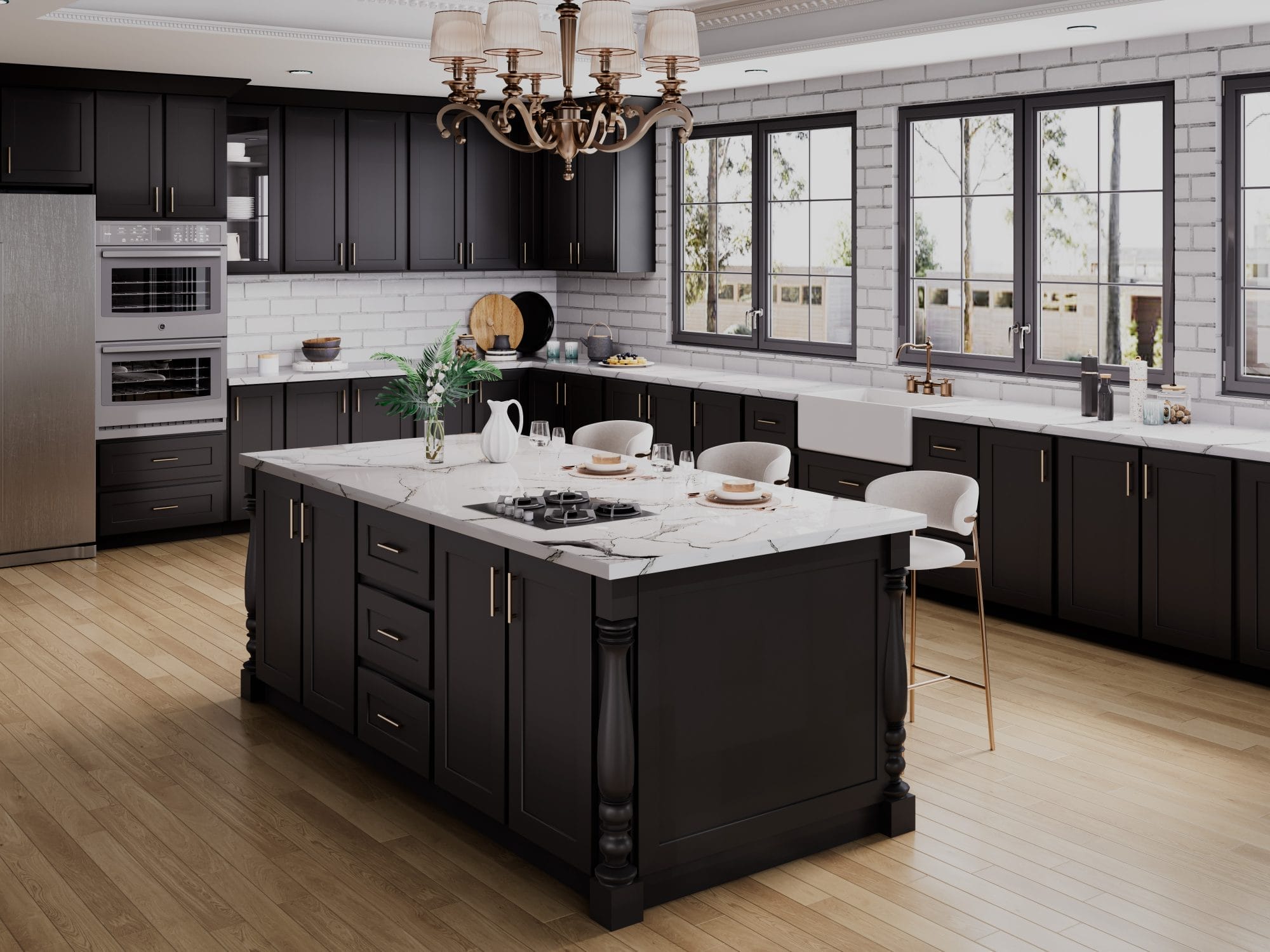 Sovereign Shaker Onyx Black Kitchen Cabinets