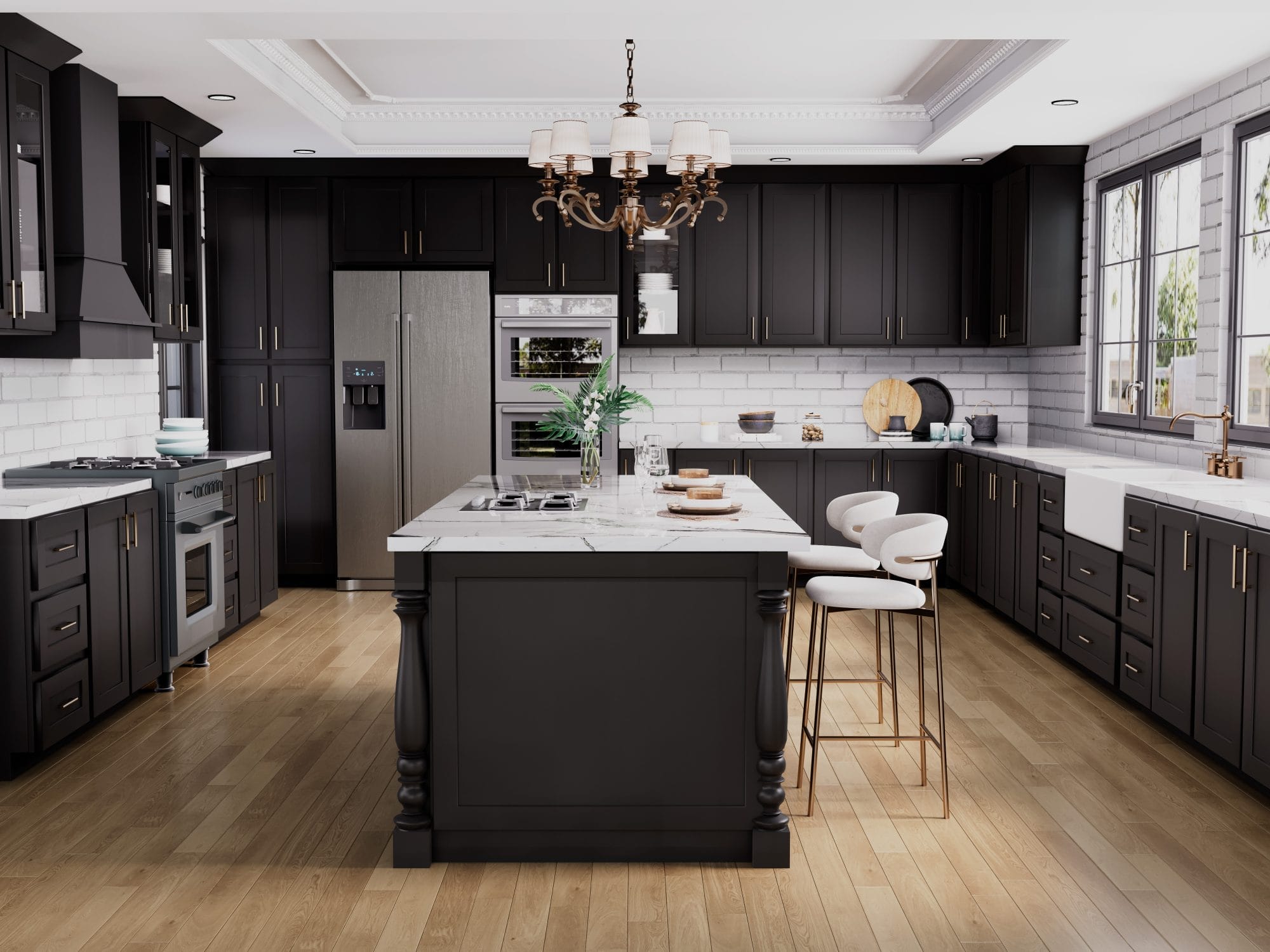 Sovereign Shaker Onyx Black Kitchen Cabinets