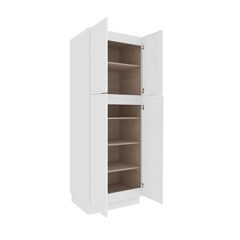 Ethereal White Micro Shaker Vanity Countertop Linen Cabinet