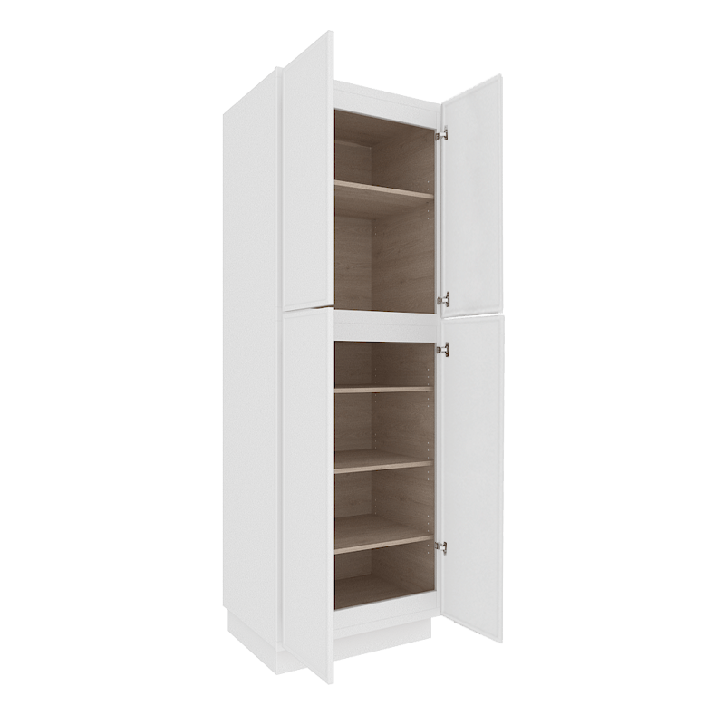 Ethereal White Micro Shaker Vanity Countertop Linen Cabinet