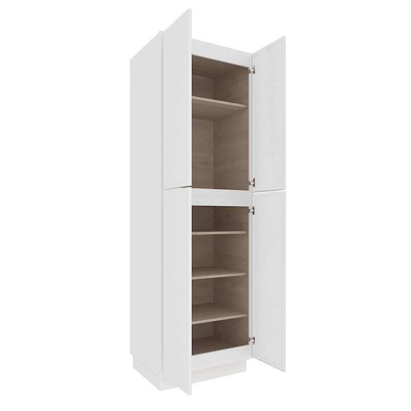 Ethereal White Micro Shaker Vanity Countertop Linen Cabinet