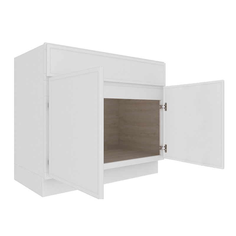 Ethereal White Micro Shaker Vanity Countertop Linen Cabinet