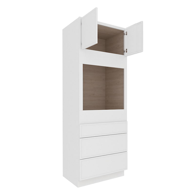 Ethereal White Micro Shaker Vanity Countertop Linen Cabinet