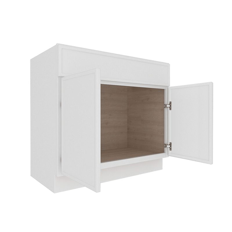 Ethereal White Micro Shaker Vanity Countertop Linen Cabinet
