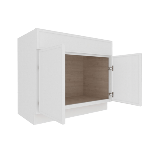 Ethereal White Micro Shaker Vanity Countertop Linen Cabinet