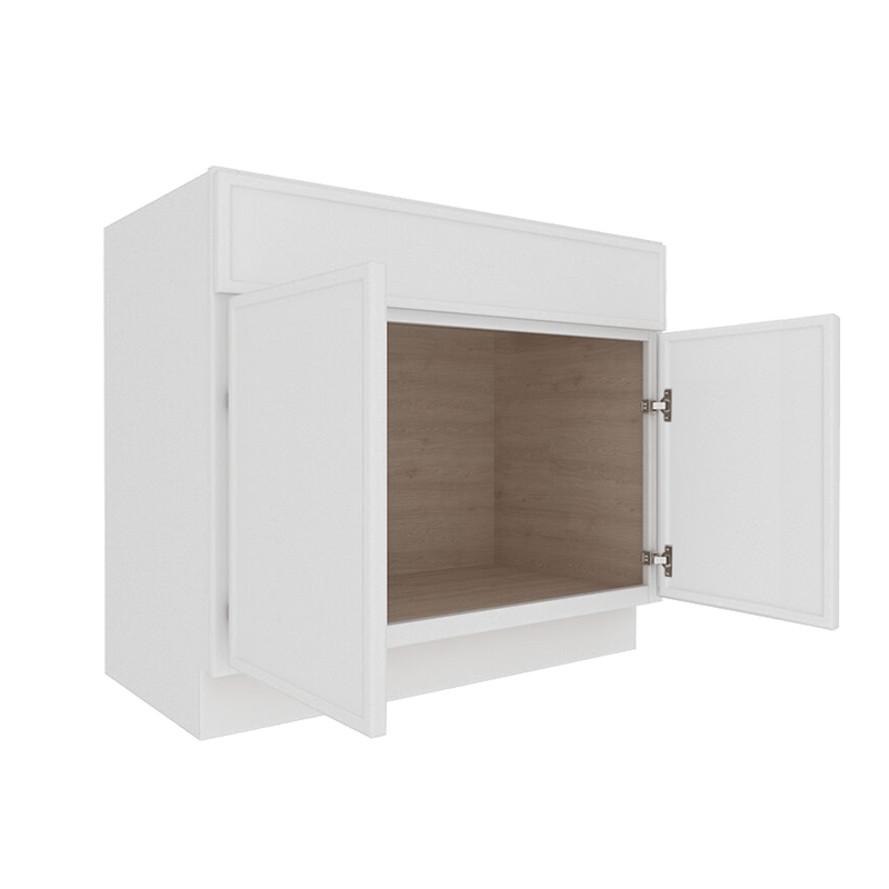 Ethereal White Micro Shaker Vanity Countertop Linen Cabinet