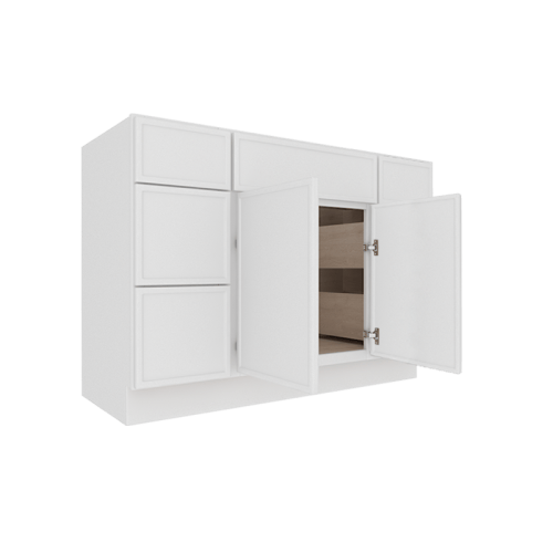 Ethereal White Micro Shaker Vanity Countertop Linen Cabinet