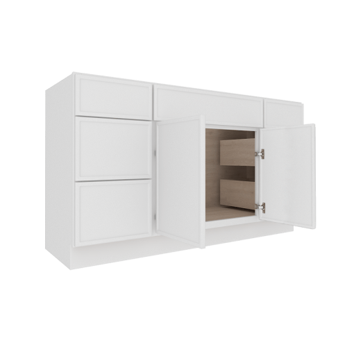 Ethereal White Micro Shaker Vanity Countertop Linen Cabinet