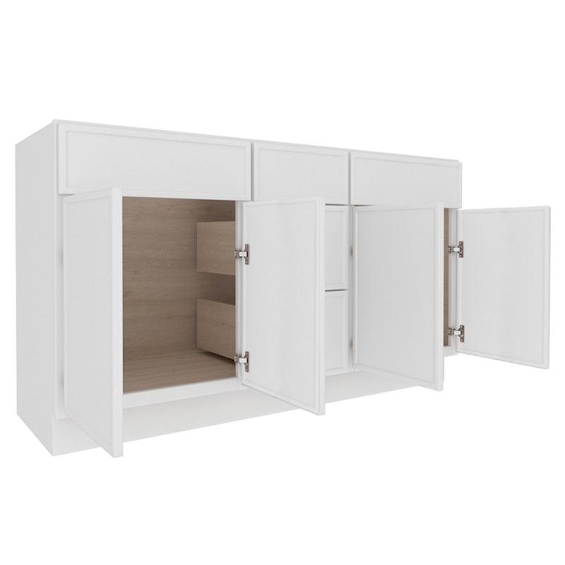 Ethereal White Micro Shaker Vanity Countertop Linen Cabinet