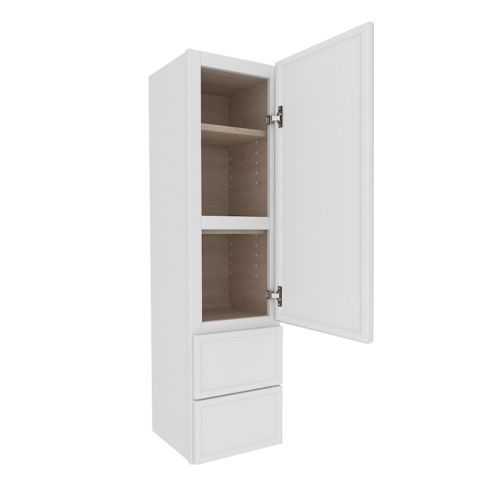 Ethereal White Micro Shaker Vanity Countertop Linen Cabinet