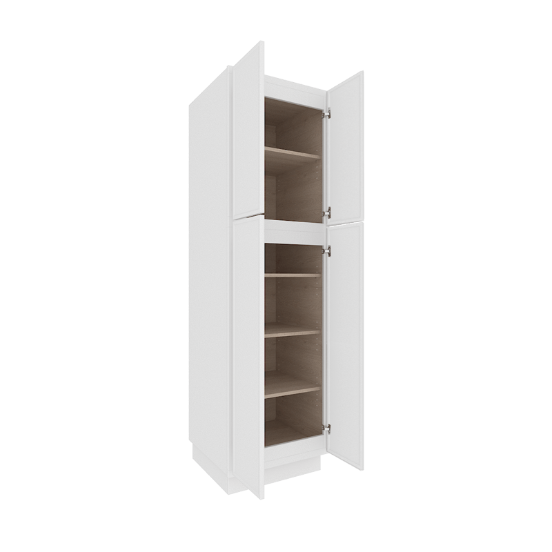 Ethereal White Micro Shaker Vanity Countertop Linen Cabinet