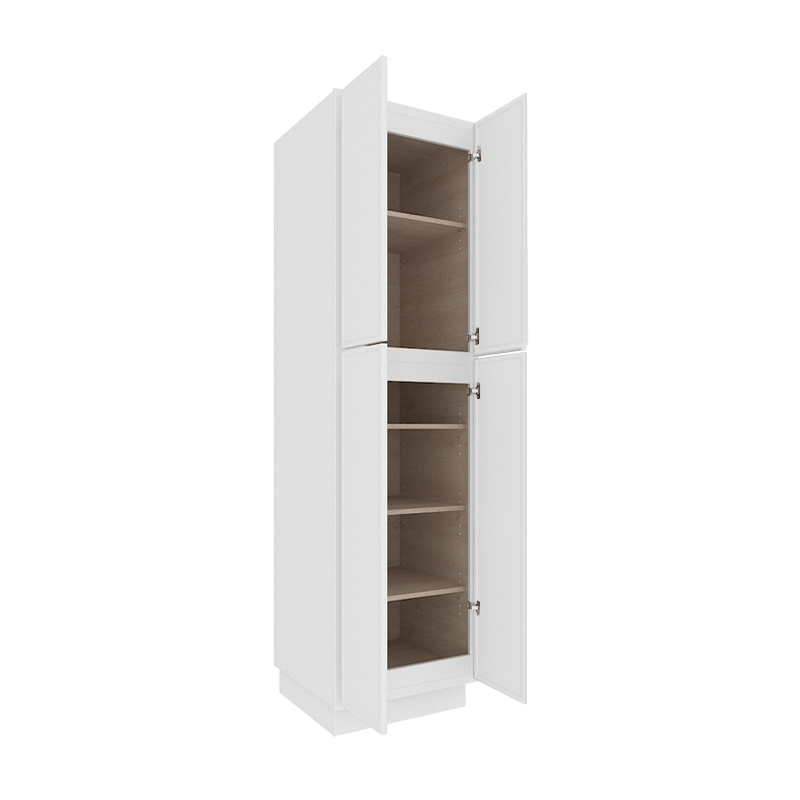 Ethereal White Micro Shaker Vanity Countertop Linen Cabinet